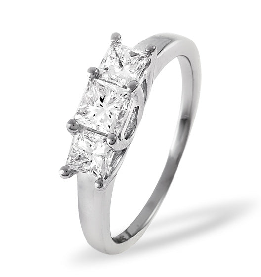 Lauren Platinum 3 Stone Diamond Ring 1.00CT GV/S